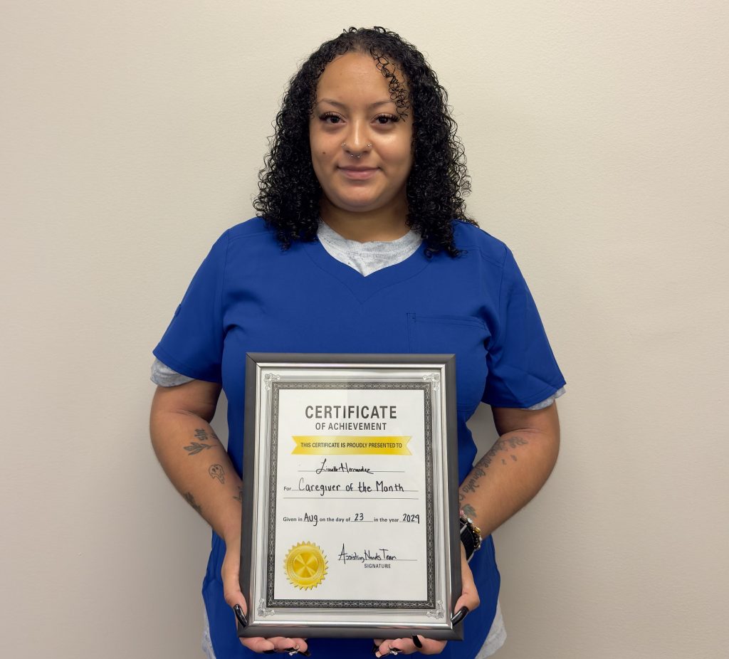 Lissette Caregiver of the Month August 2024 