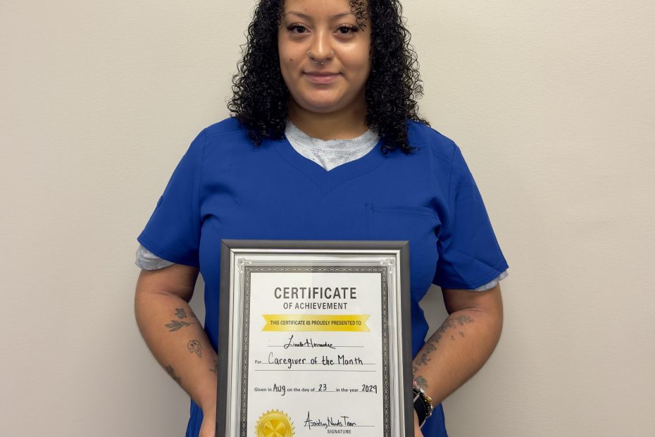 Lissette Caregiver of the Month August 2024 Edited